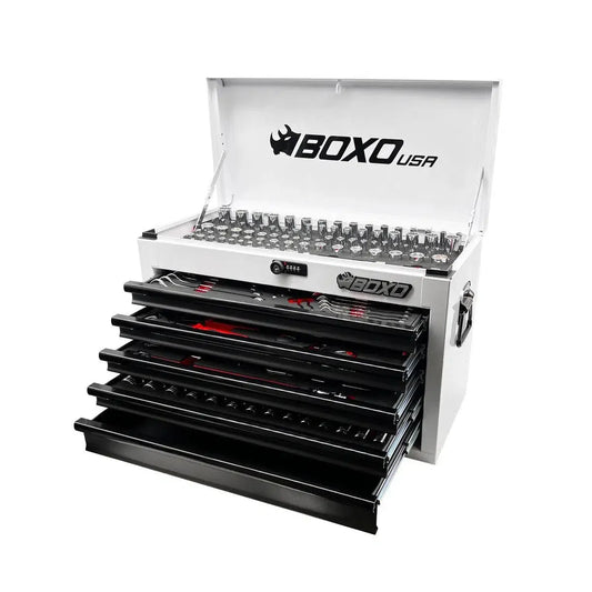 BoxoUSA 227-Piece Metric & SAE Combo Tool Set with 5-Drawer Hand Carry Tool Box