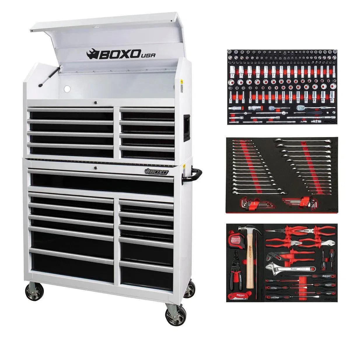 BoxoUSA Tech Series Loaded 41" 19-Drawer Rolling Tool Box
