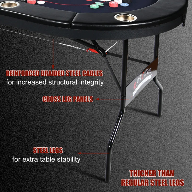 71'' 8 - Player Foldable Poker Table
