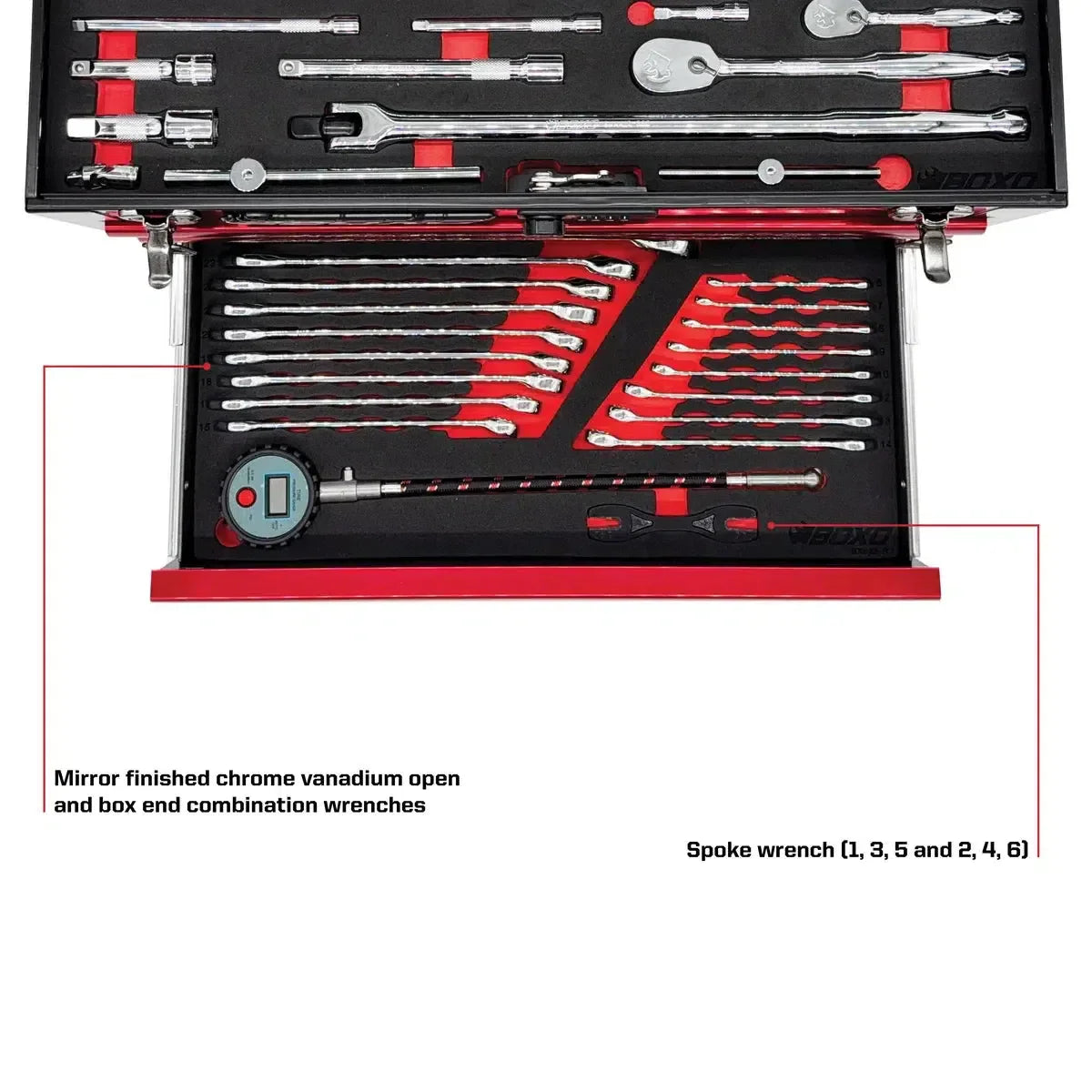 BoxoUSA 3-Drawer MotoBox – 103-Piece Motorcycle Tool Set