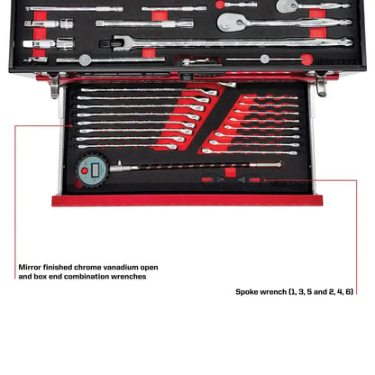 BoxoUSA 3-Drawer MotoBox – 103-Piece Motorcycle Tool Set