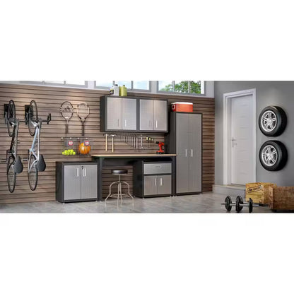 Fortress Metal 2-Shelf Wall Mounted Garage Cabinet in Gray (30 In. W X 30.3 In. H X 12.5 In. D)