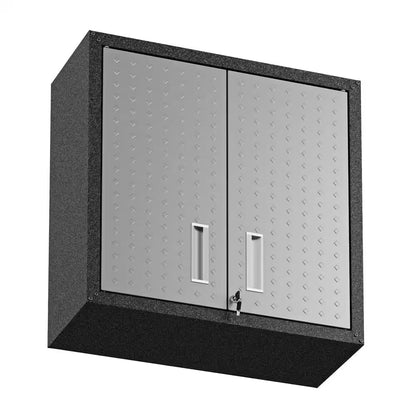 Fortress Metal 2-Shelf Wall Mounted Garage Cabinet in Gray (30 In. W X 30.3 In. H X 12.5 In. D)