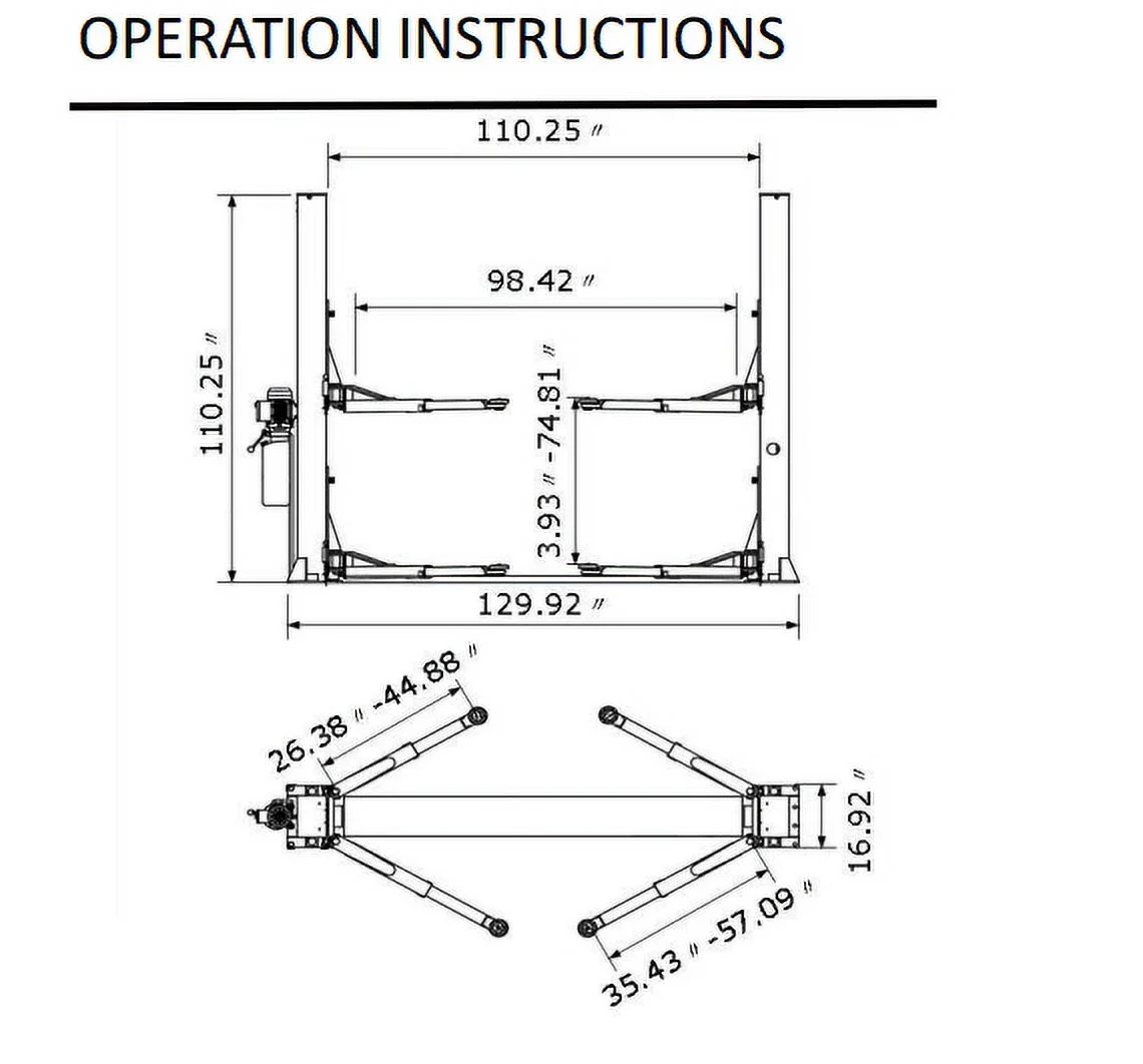 Two Post Hydraulic Auto Car Lift