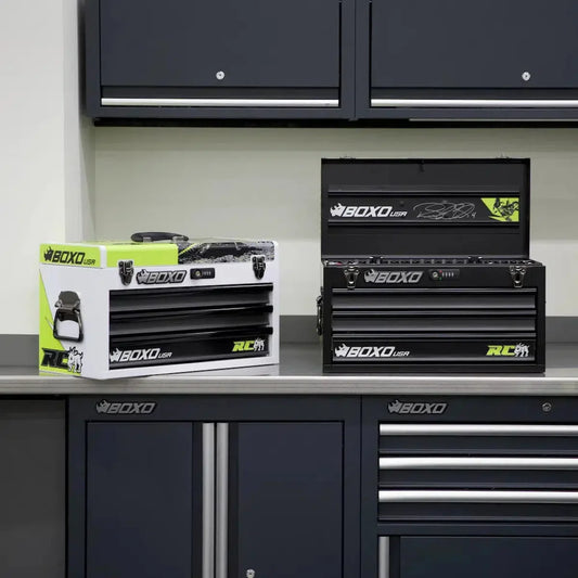 BoxoUSA Ricky Carmichael Limited Edition 3-Drawer MotoBox – 103-Piece Metric Motorcycle Tool Set