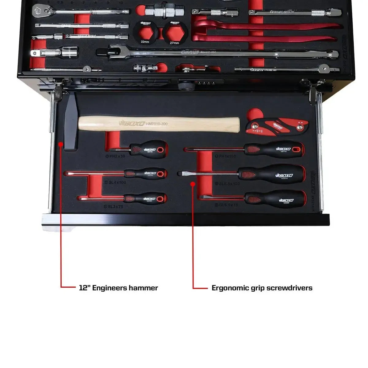 BoxoUSA 3-Drawer MotoBox – 103-Piece Motorcycle Tool Set