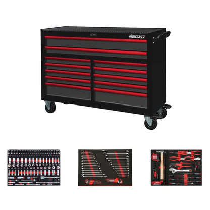 BoxoUSA Pro Series Loaded 53" 12-Drawer Rolling Tool Box