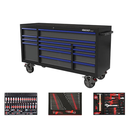 BoxoUSA Pro Series Loaded 72" 14-Drawer Rolling Tool Box