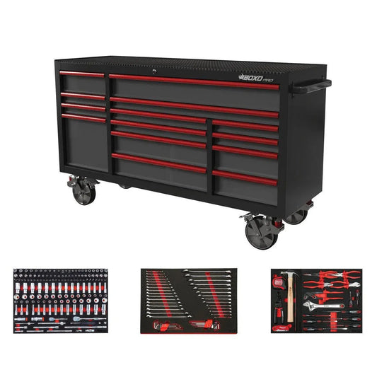 BoxoUSA Pro Series Loaded 72" 14-Drawer Rolling Tool Box