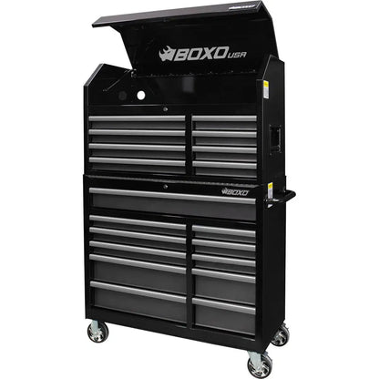 BoxoUSA Tech Series Loaded 41" 19-Drawer Rolling Tool Box