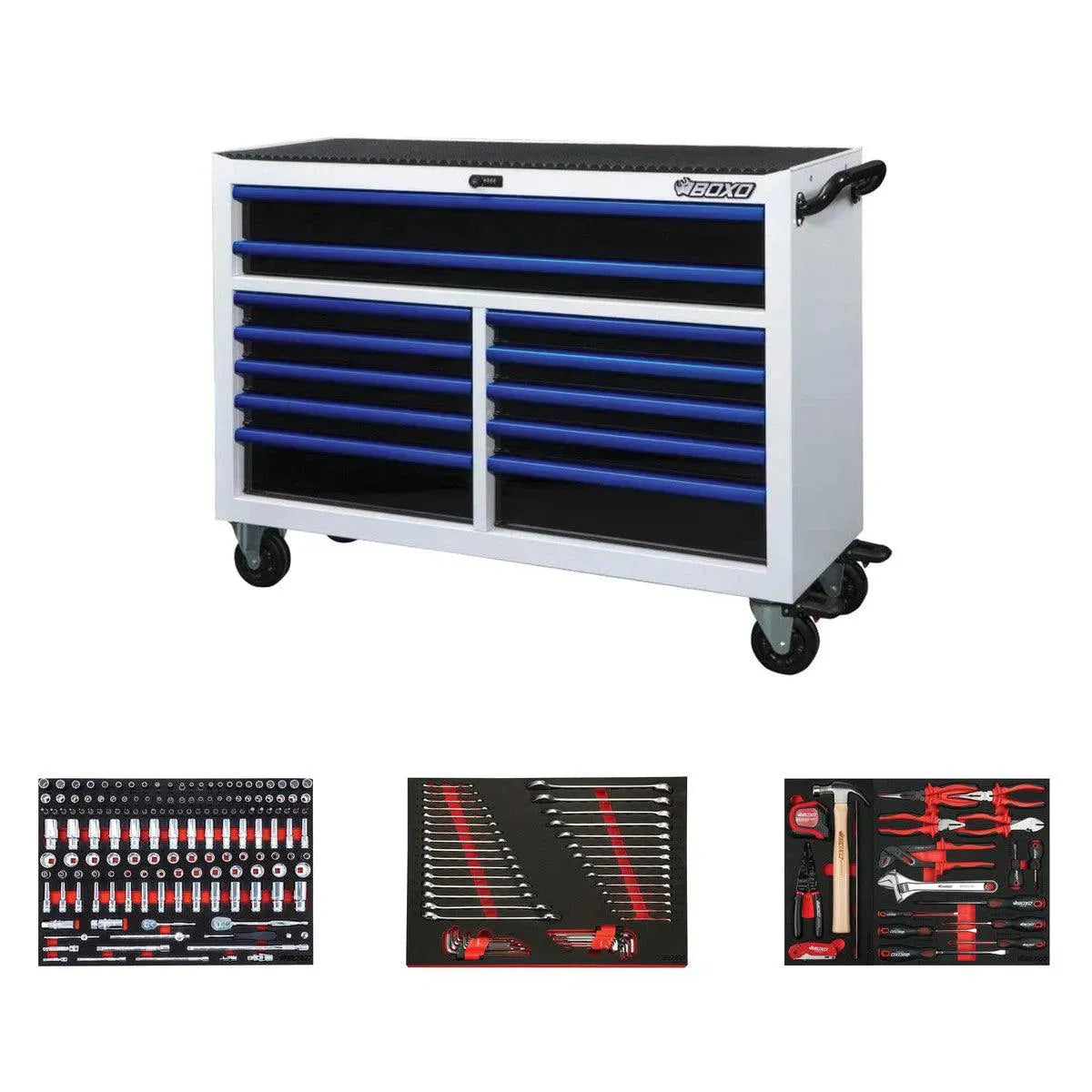 BoxoUSA Pro Series Loaded 53" 12-Drawer Rolling Tool Box
