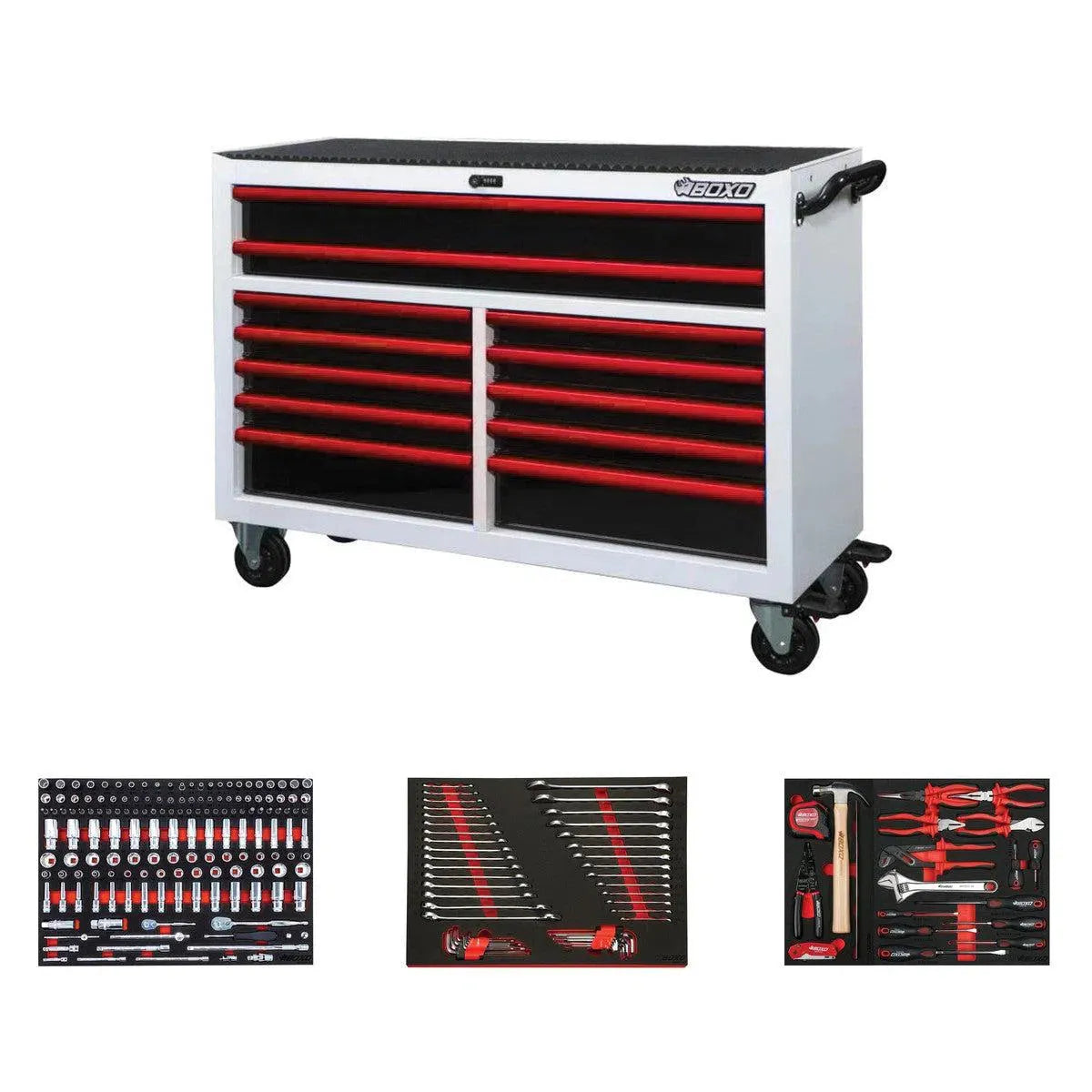 BoxoUSA Pro Series Loaded 53" 12-Drawer Rolling Tool Box