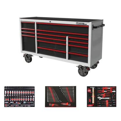 BoxoUSA Pro Series Loaded 72" 14-Drawer Rolling Tool Box