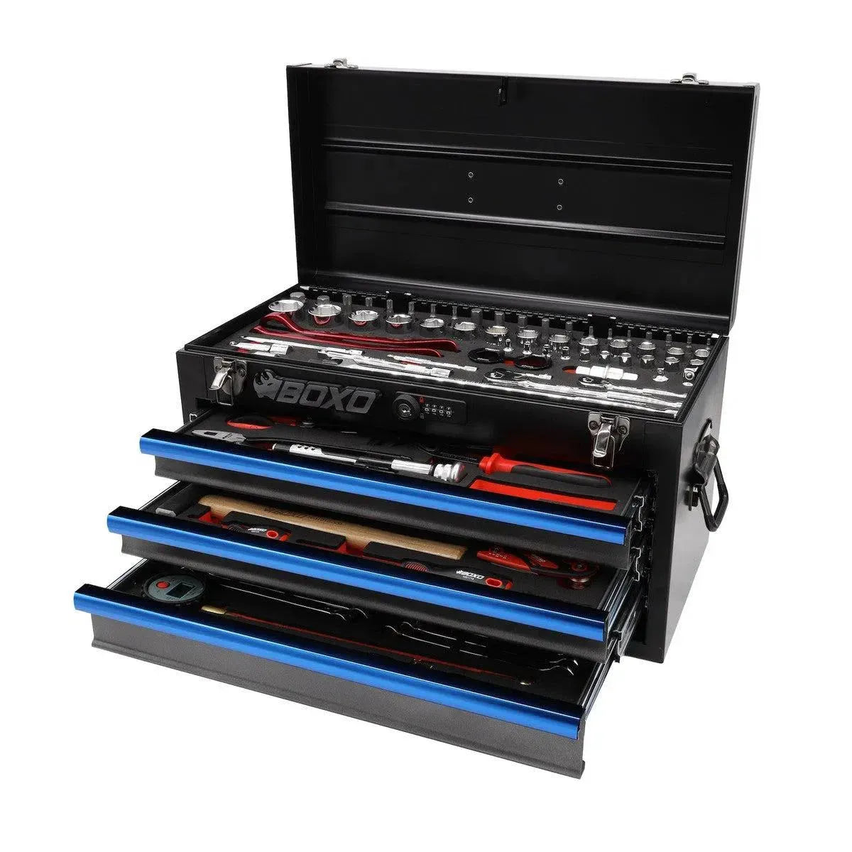 BoxoUSA 3-Drawer MotoBox – 103-Piece Motorcycle Tool Set
