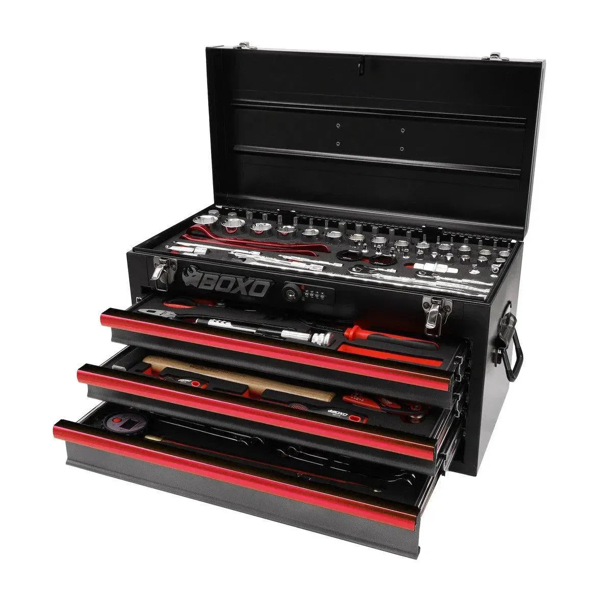 BoxoUSA 3-Drawer MotoBox – 103-Piece Motorcycle Tool Set