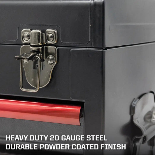 BoxoUSA 20" 3-Drawer Hand Carry Tool Box – Heavy-Duty Steel with Dual Locking System