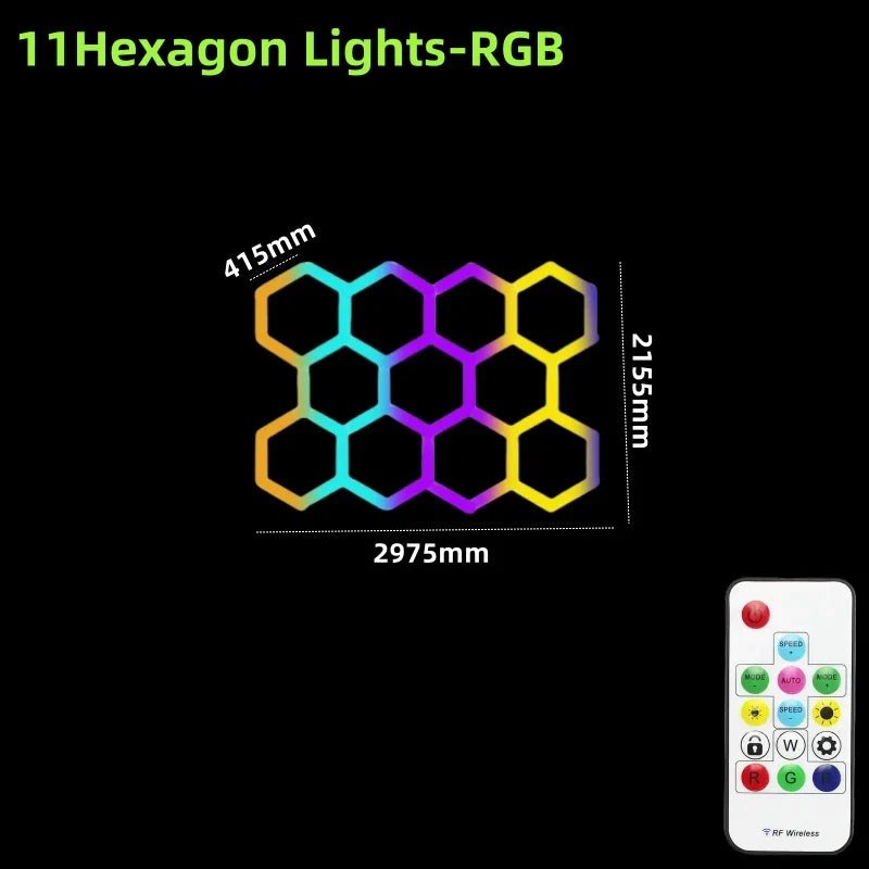 DecorBites™ LED Hex Garage Light with Remote Control