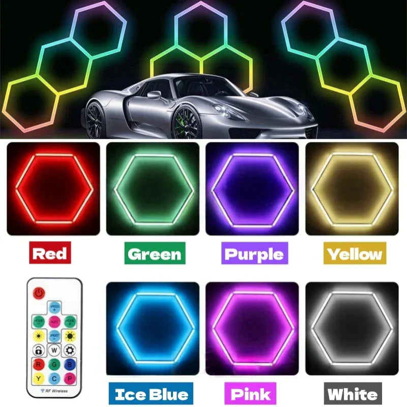 DecorBites™ LED Hex Garage Light with Remote Control