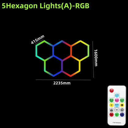 DecorBites™ LED Hex Garage Light with Remote Control