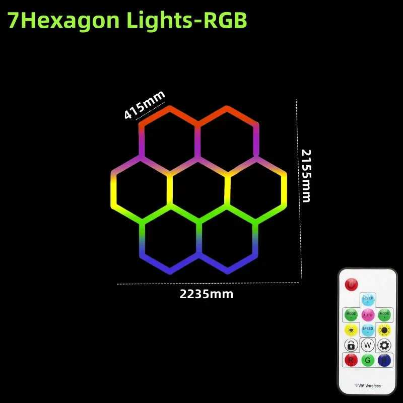 DecorBites™ LED Hex Garage Light with Remote Control