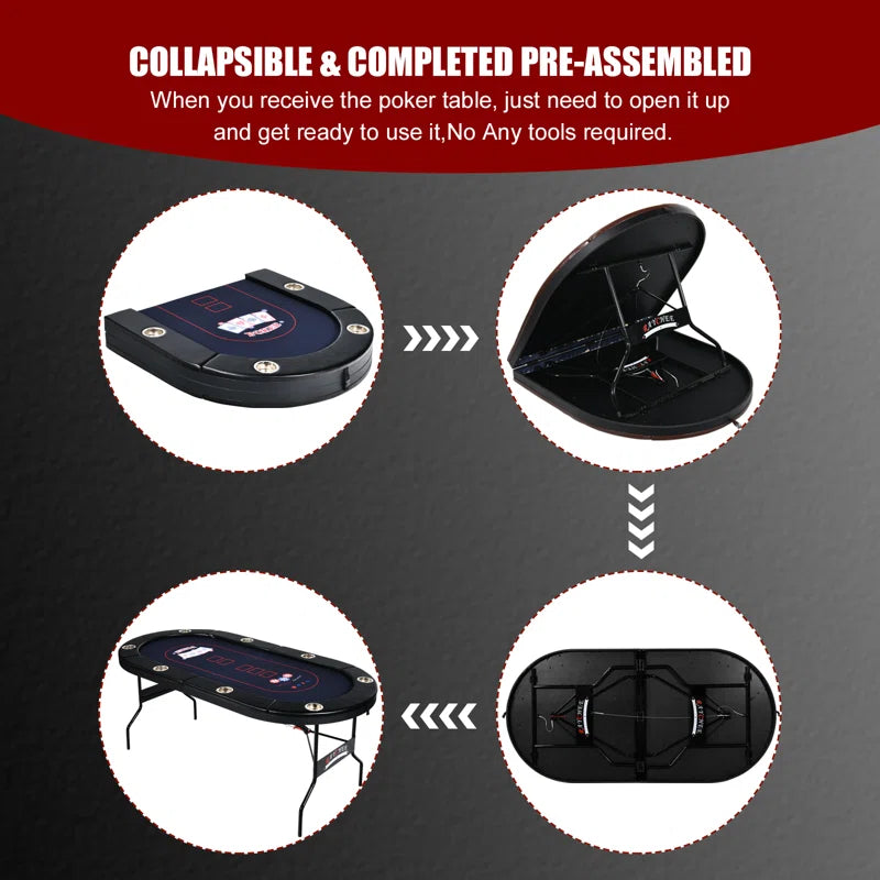 71'' 8 - Player Foldable Poker Table