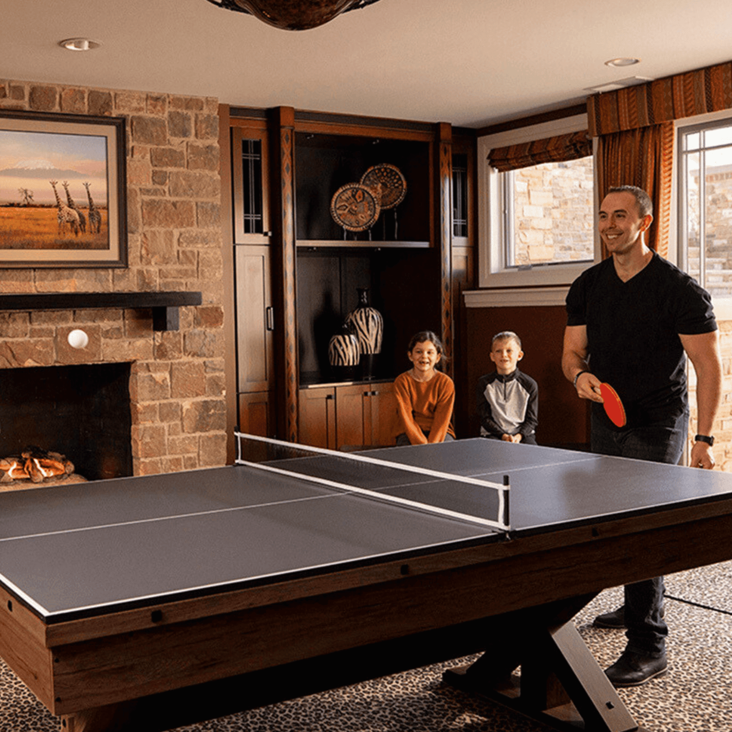 Espresso 7Ft 3 in 1 Multi Game Pool Table with Dining and Table Tennis Tops - RB4050A