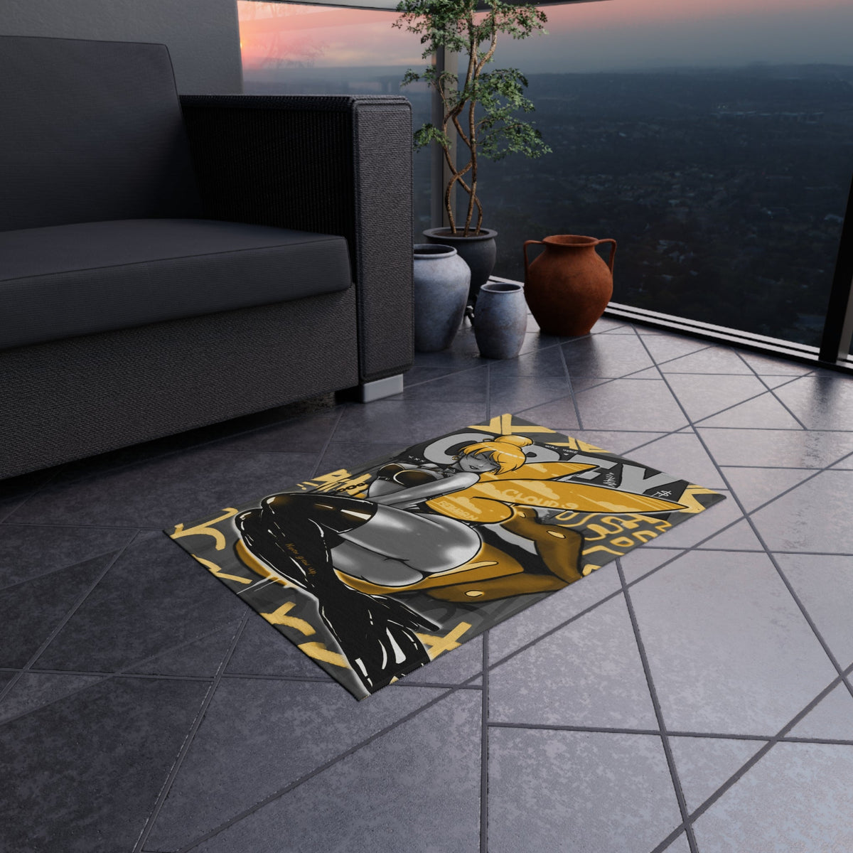 Tinkerbell Rug Tinker Bell black and gold rug Obey w/ Tinker Bell Sensual B – Garage ...